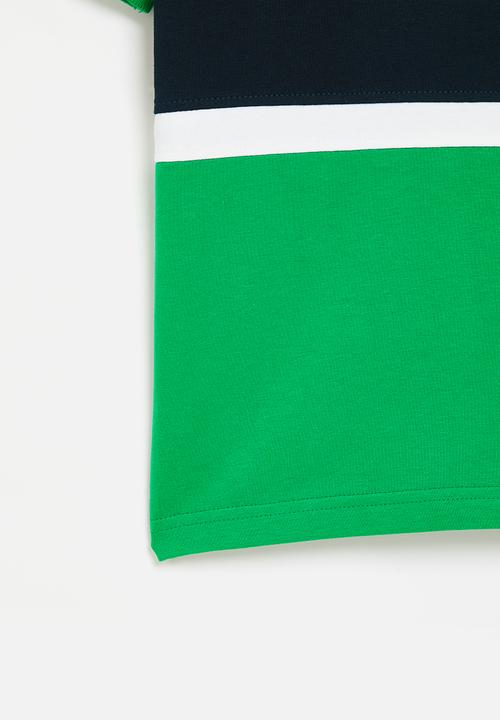 POLO - Boys crested short sleeve golfer - green