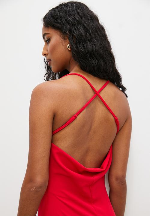 VELVET - Cowl crepe knit strappy maxi dress - samba