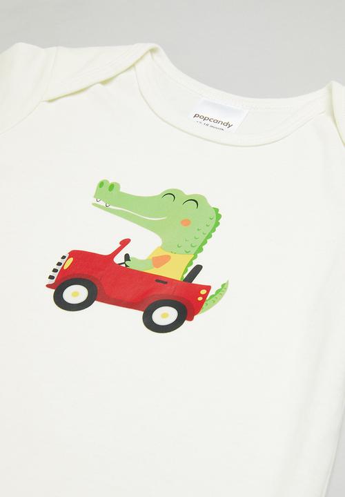 Pop Candy - Croc babygrow - white