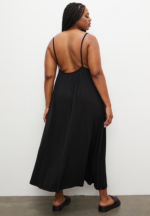 Superbalist - Knit slip dress - black