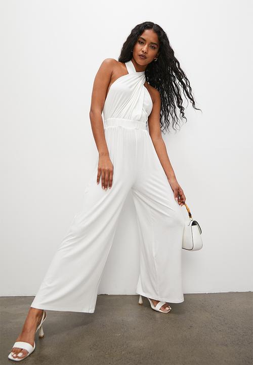 VELVET - Cross over infinity jumpsuit - milk