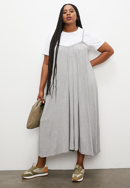 Superbalist - Knit slip drerss - grey melange