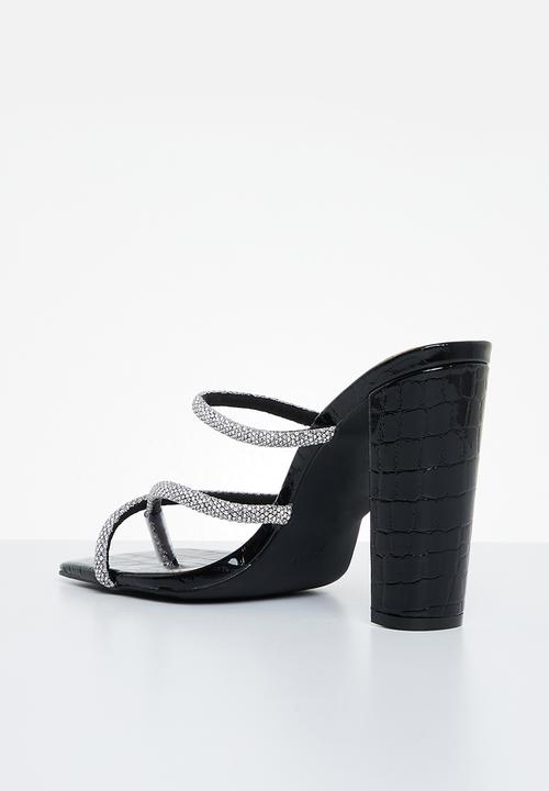 SIMMI London - Heera-7 toe loop block mule - black