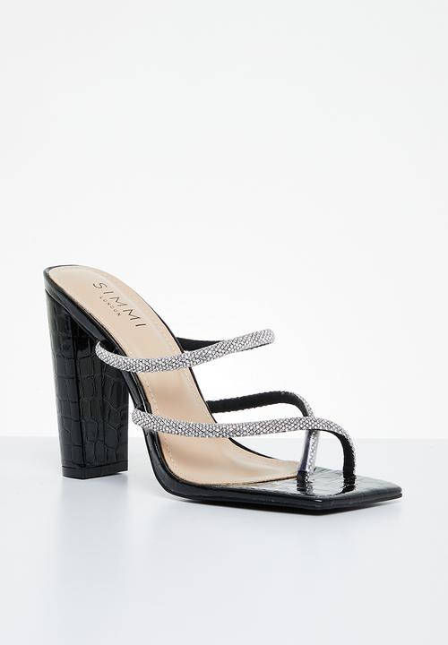 SIMMI London - Heera-7 toe loop block mule - black