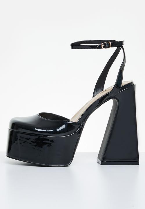 SIMMI London - Amani-3 platform block heel - black patent