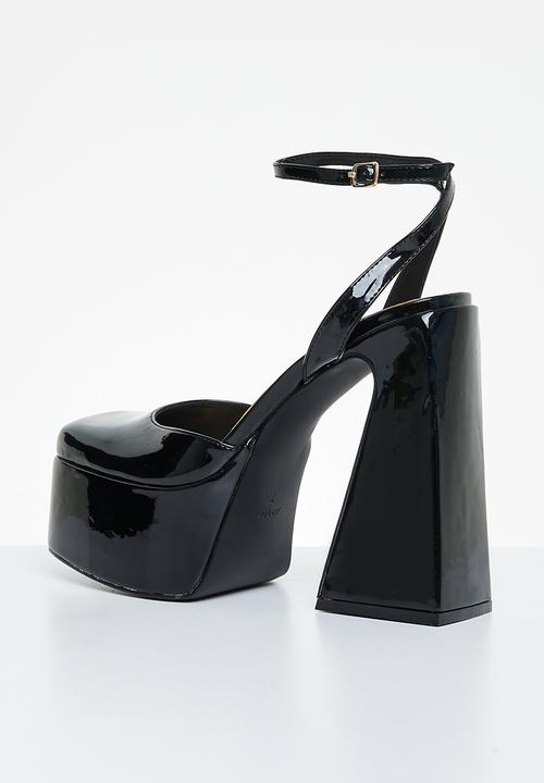 SIMMI London - Amani-3 platform block heel - black patent