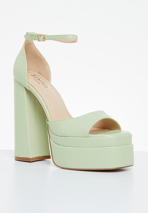 SIMMI London - Robin-4 platform block heel - matcha green