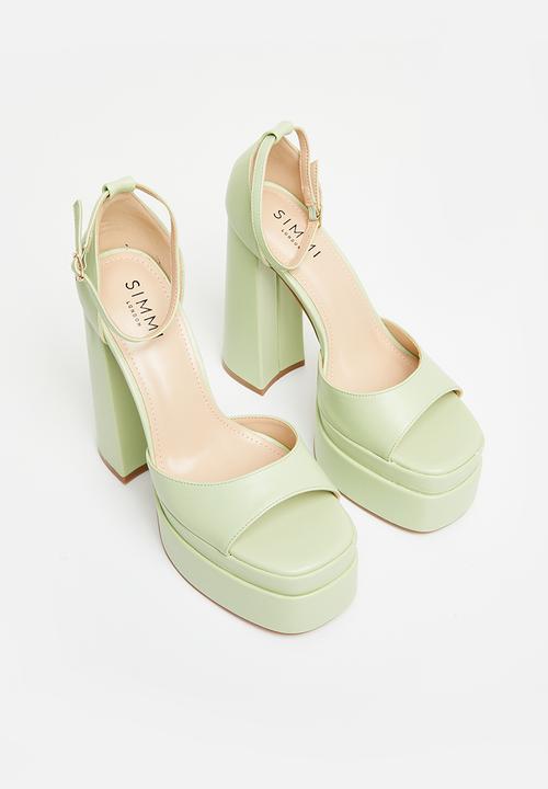 SIMMI London - Robin-4 platform block heel - matcha green