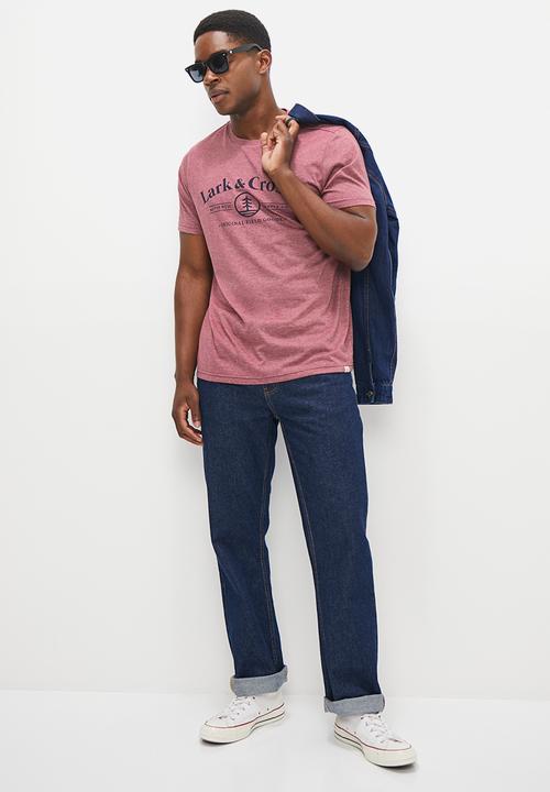 Lark & Crosse - L&c chest logo tee - burgundy