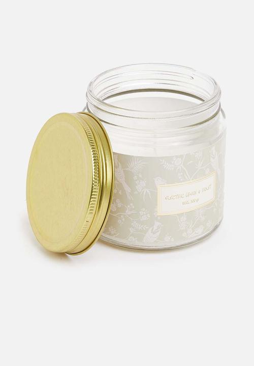 H&S - Candle in glass - electric green & violet