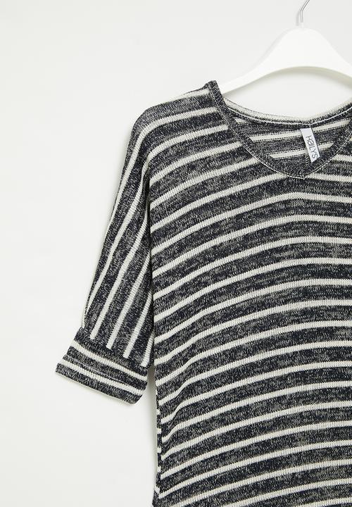 HAILYS - 3/4 v tp lisa - navy stripe