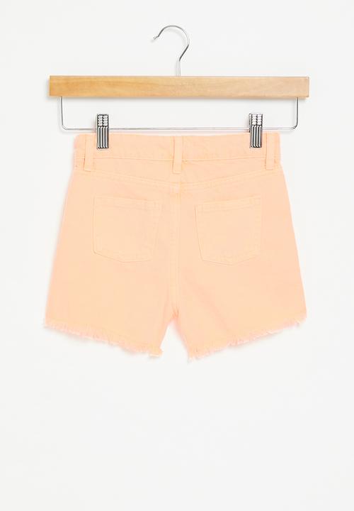 Cotton On - Sunny denim short - fizzy melon/fluro