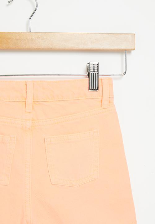 Cotton On - Sunny denim short - fizzy melon/fluro