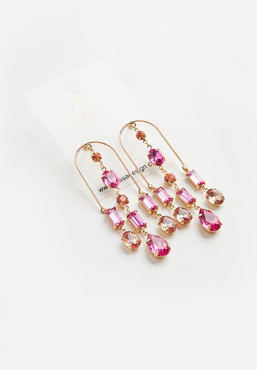 Tessa Design - Eleanor statement earrings - pink