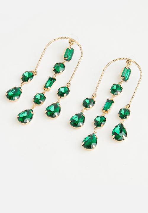 Tessa Design - Ophelia statement earrings - green & gold