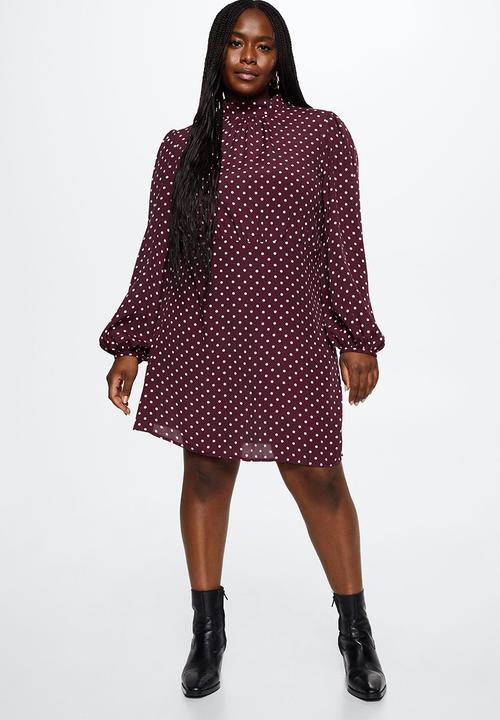 MANGO - Plus dress inka - dark red