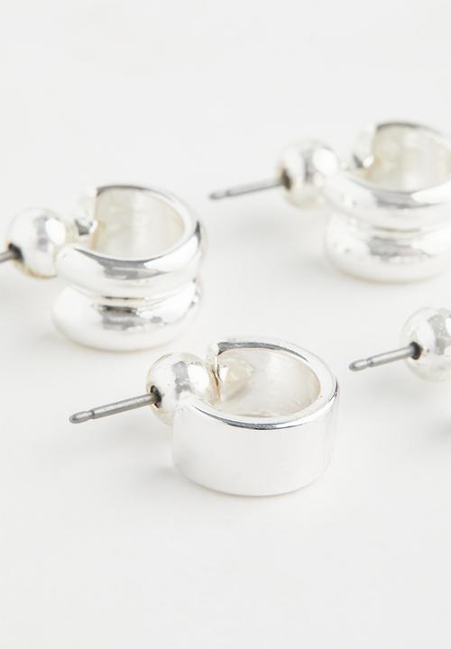 MANGO - Earrings fabiana 2-pack - silver