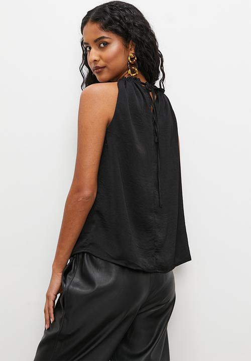 Superbalist - Satin halter cami - black