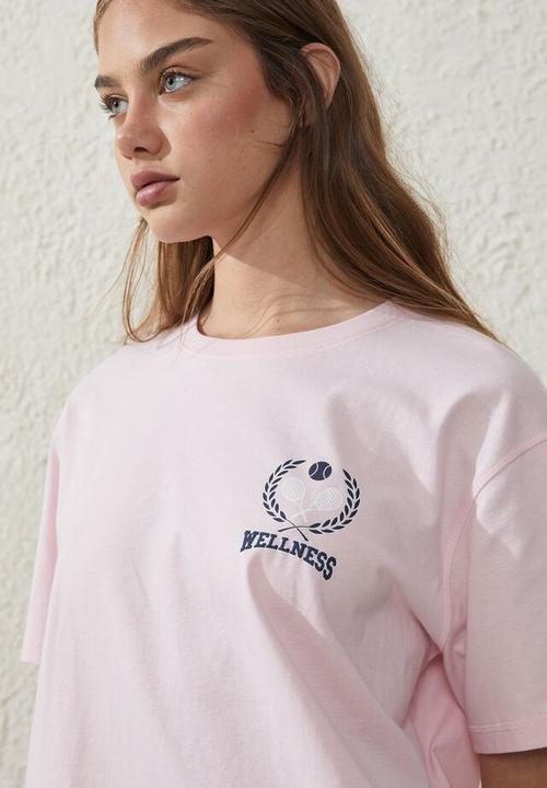 Cotton On - Active graphic T-shirt - blushing bride/bhwc circle