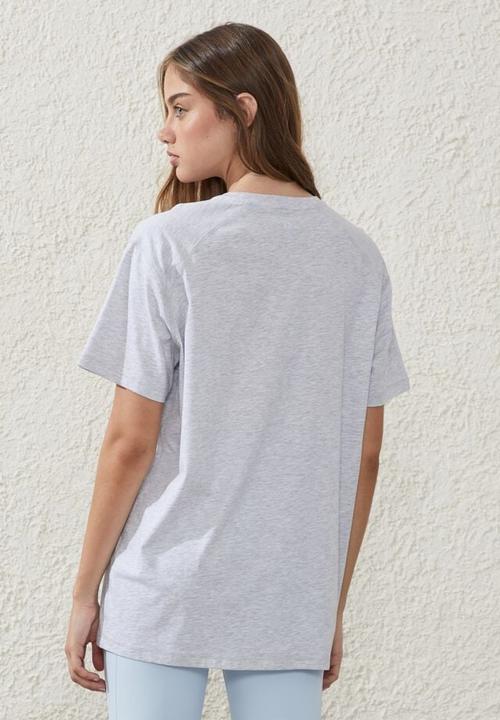Cotton On - Active graphic T-shirt - grey marle/wellness club