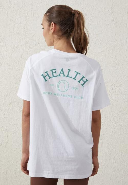 Cotton On - Active graphic tshirt - white/health tennis ball