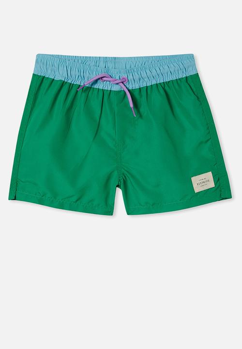 Cotton On - Bailey board short - toffee apple/heaven blue wb