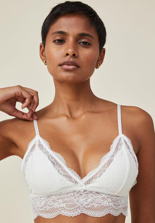 Cotton On - Nala lace longline bralette - cream