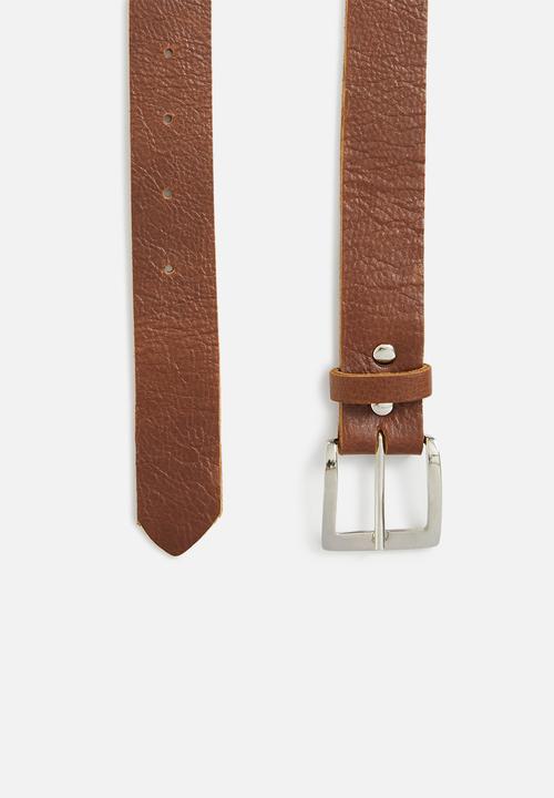 Superbalist - Blaine leather belt - tobacco