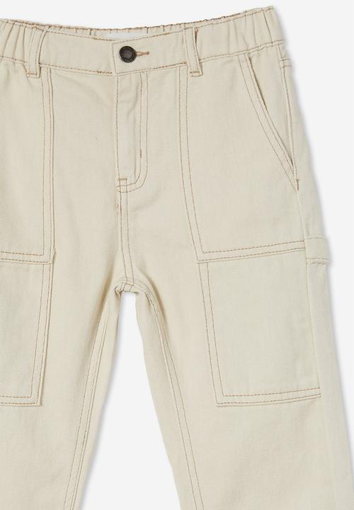 Cotton On - Cargo baggy fit jean - albany ecru
