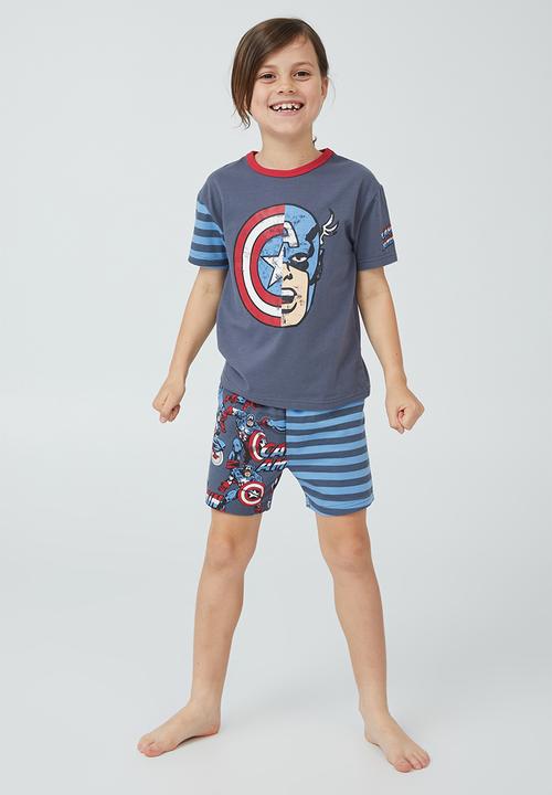 Cotton On - Benny short sleeve pyjama set license - lcn mar vintage navy