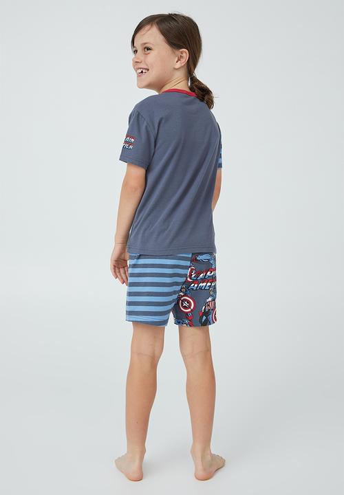 Cotton On - Benny short sleeve pyjama set license - lcn mar vintage navy