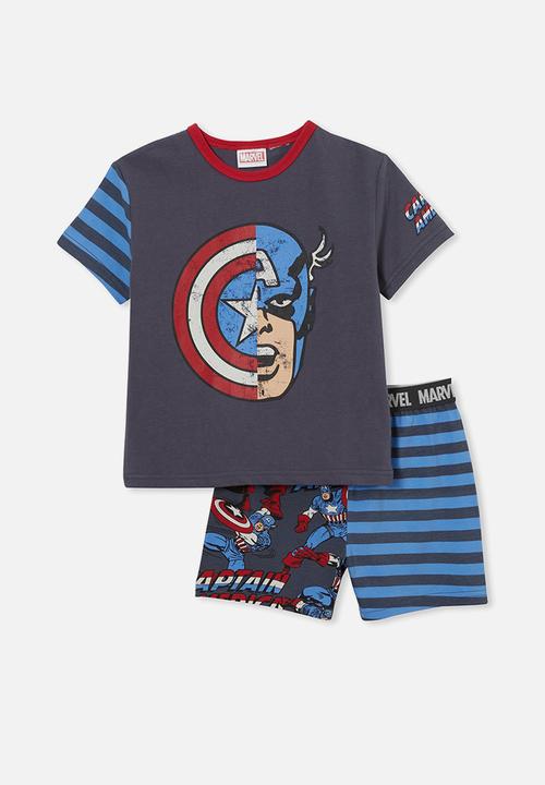 Cotton On - Benny short sleeve pyjama set license - lcn mar vintage navy