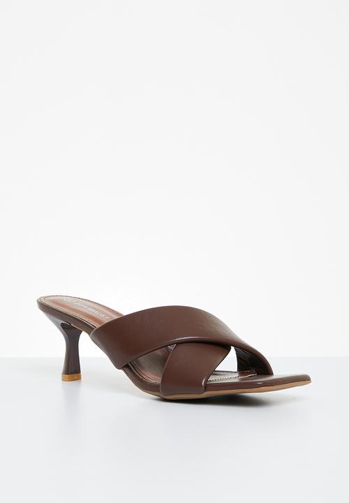 Superbalist - Ava cross-strap kitten heel - brown