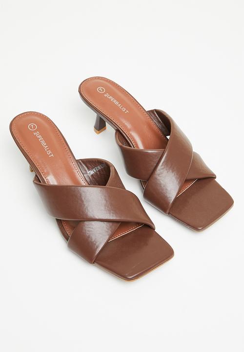 Superbalist - Ava cross-strap kitten heel - brown
