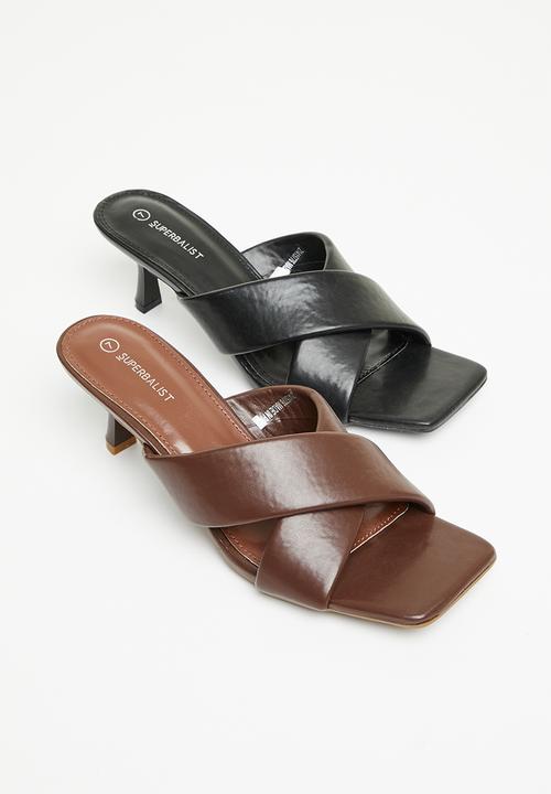 Superbalist - Ava cross-strap kitten heel - brown