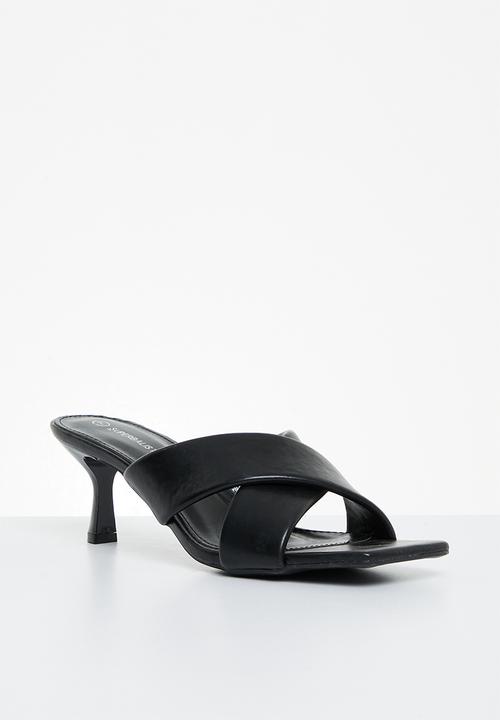 Superbalist - Ava cross-strap kitten heel - black