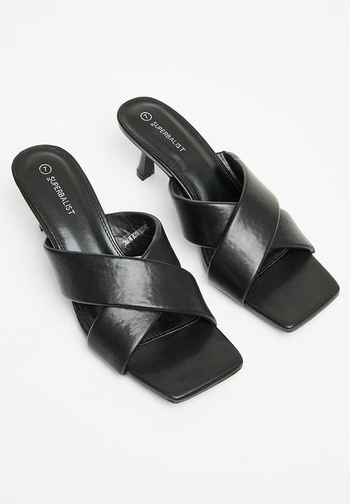 Superbalist - Ava cross-strap kitten heel - black