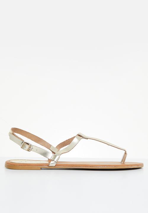 edit - Nadia leather thong - gold