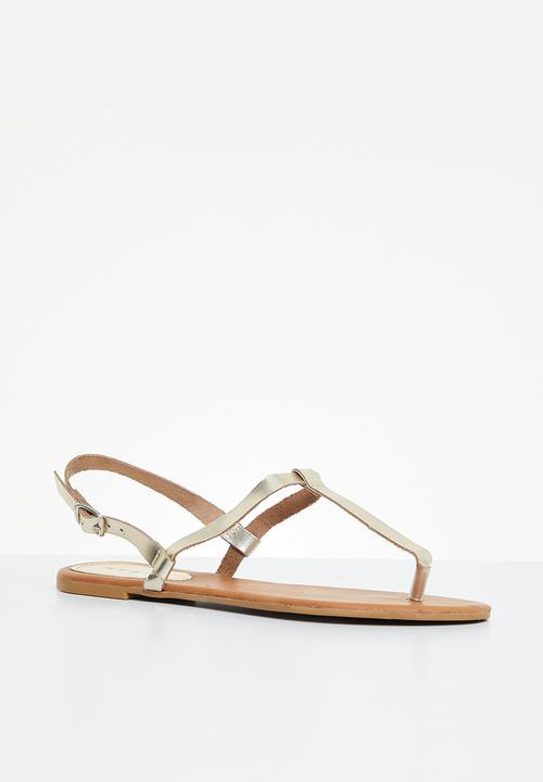 edit - Nadia leather thong - gold