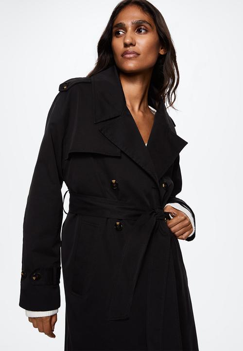 MANGO - Trench coat angela - black