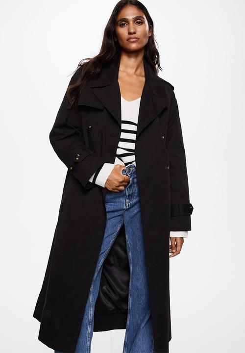 MANGO - Trench coat angela - black