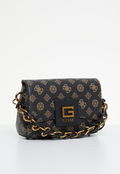 GUESS - Alva mini crossbody flap - brown logo
