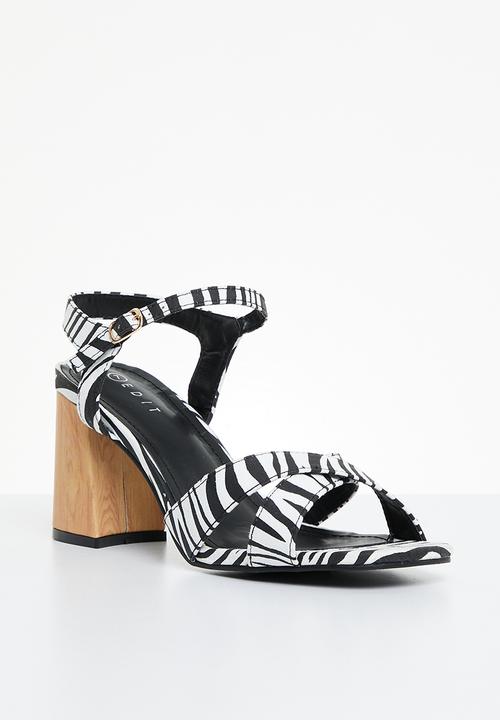edit - Kerry open block heel - zebra