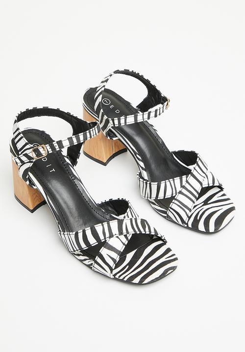 edit - Kerry open block heel - zebra