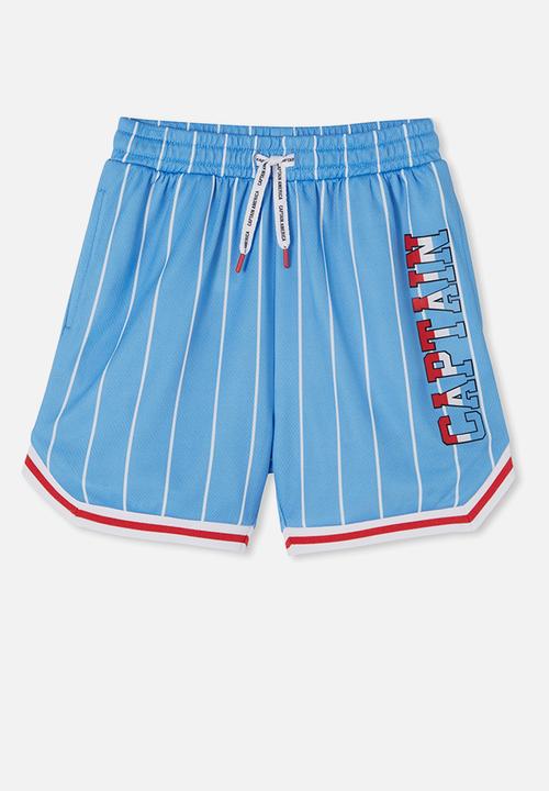 Cotton On - License marvel basketball short - lcn mar dusk blue/captain america