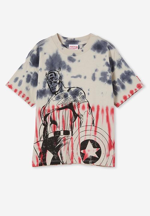 Cotton On - License marvel short sleeve tee - lcn mar vintage navy