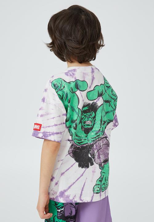 Cotton On - License marvel short sleeve tee - lcn mar grape soda tie dye/hulk