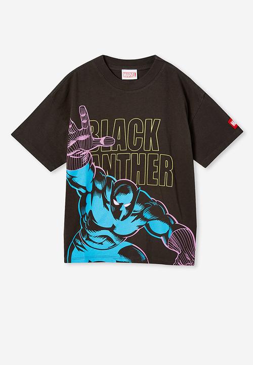 Cotton On - License marvel short sleeve tee - lcn mar phantom/black panther