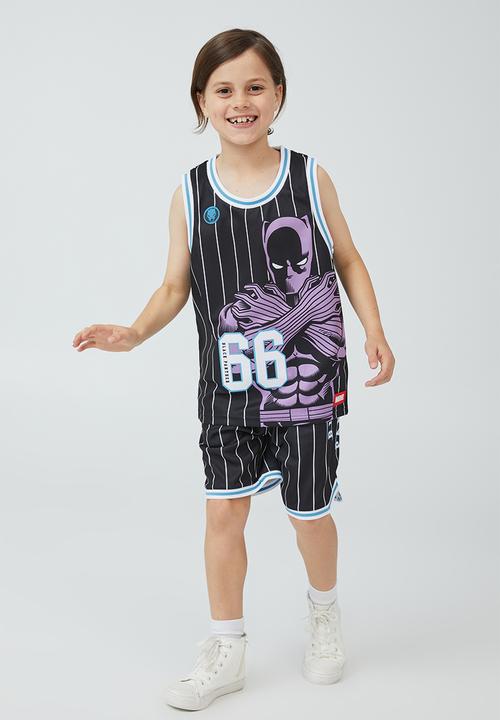 Cotton On - License marvel basketball short - lcn mar black stripe/black panther