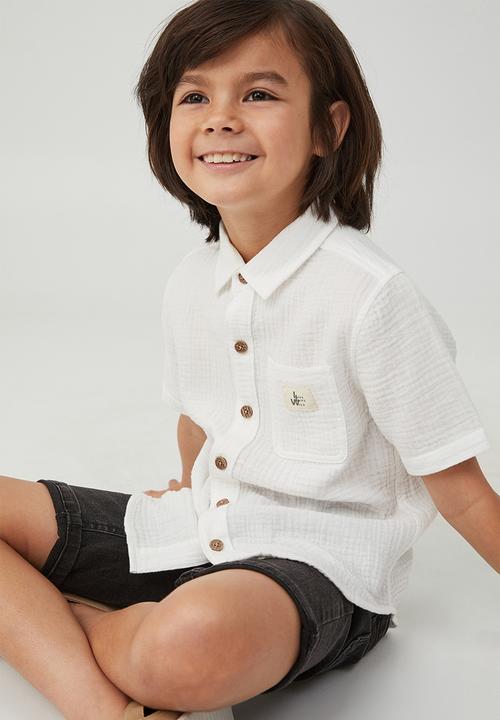 Cotton On - Resort short sleeve shirt- vanilla / cheesecloth
